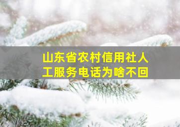 山东省农村信用社人工服务电话为啥不回