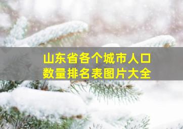 山东省各个城市人口数量排名表图片大全