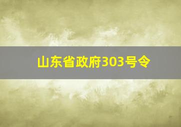 山东省政府303号令