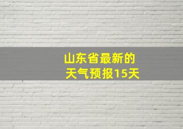 山东省最新的天气预报15天