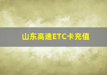 山东高速ETC卡充值