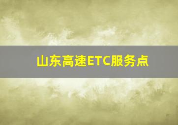 山东高速ETC服务点