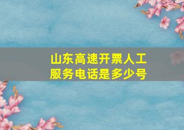 山东高速开票人工服务电话是多少号