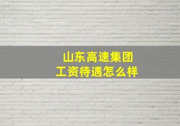 山东高速集团工资待遇怎么样