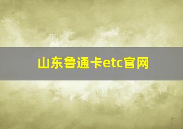 山东鲁通卡etc官网