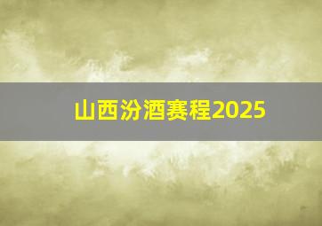 山西汾酒赛程2025