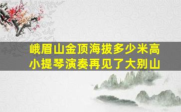 峨眉山金顶海拔多少米高小提琴演奏再见了大别山