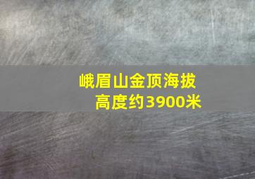 峨眉山金顶海拔高度约3900米