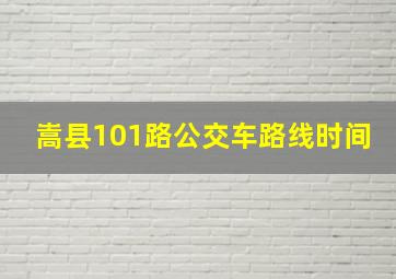 嵩县101路公交车路线时间