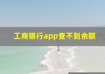 工商银行app查不到余额