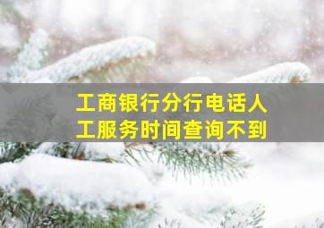 工商银行分行电话人工服务时间查询不到