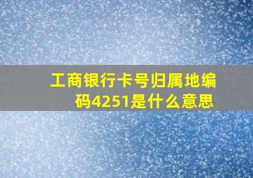 工商银行卡号归属地编码4251是什么意思