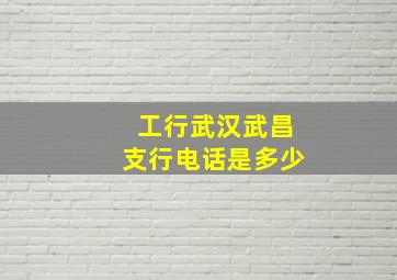 工行武汉武昌支行电话是多少