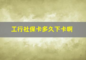 工行社保卡多久下卡啊