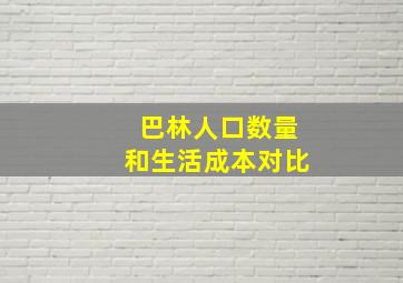 巴林人口数量和生活成本对比