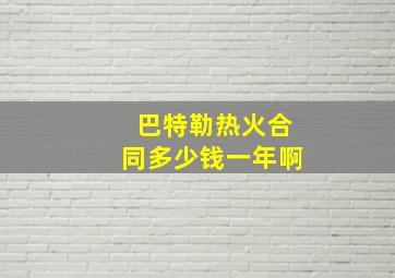 巴特勒热火合同多少钱一年啊