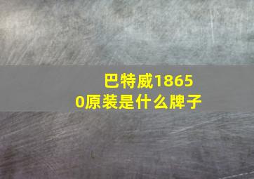 巴特威18650原装是什么牌子