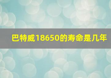 巴特威18650的寿命是几年