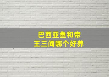 巴西亚鱼和帝王三间哪个好养