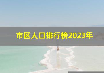 市区人口排行榜2023年