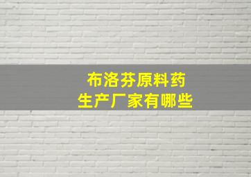 布洛芬原料药生产厂家有哪些