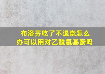 布洛芬吃了不退烧怎么办可以用对乙酰氨基酚吗