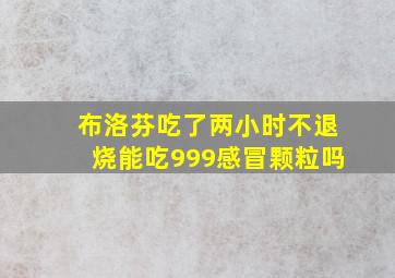 布洛芬吃了两小时不退烧能吃999感冒颗粒吗