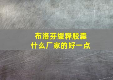 布洛芬缓释胶囊什么厂家的好一点