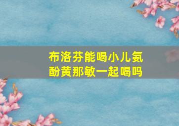 布洛芬能喝小儿氨酚黄那敏一起喝吗