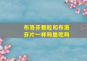 布洛芬颗粒和布洛芬片一样吗能吃吗