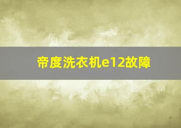 帝度洗衣机e12故障