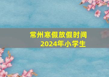 常州寒假放假时间2024年小学生