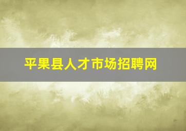 平果县人才市场招聘网