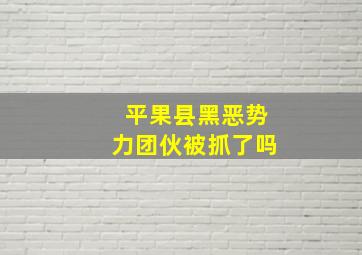 平果县黑恶势力团伙被抓了吗