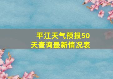 平江天气预报50天查询最新情况表