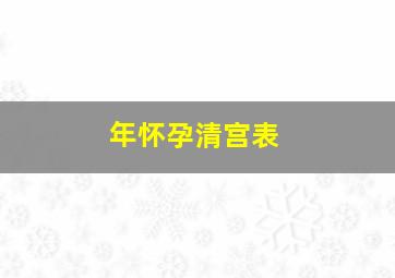 年怀孕清宫表