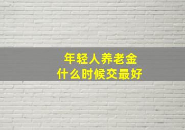 年轻人养老金什么时候交最好