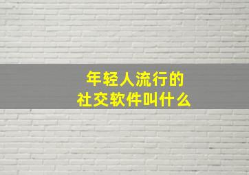 年轻人流行的社交软件叫什么