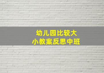 幼儿园比较大小教案反思中班