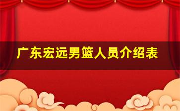 广东宏远男篮人员介绍表