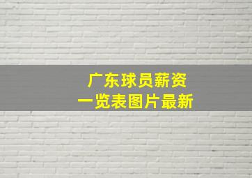 广东球员薪资一览表图片最新