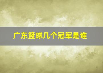 广东篮球几个冠军是谁