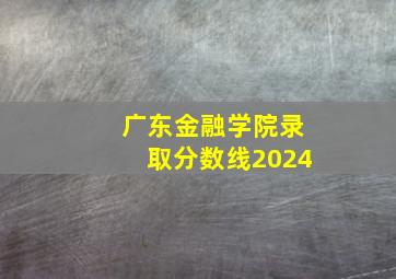 广东金融学院录取分数线2024