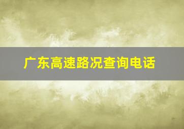 广东高速路况查询电话