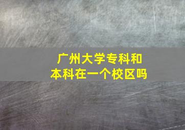 广州大学专科和本科在一个校区吗