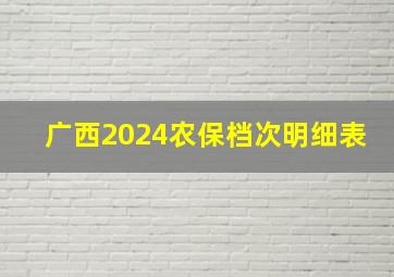 广西2024农保档次明细表