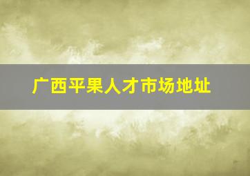 广西平果人才市场地址