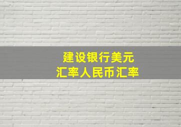 建设银行美元汇率人民币汇率