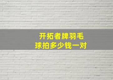 开拓者牌羽毛球拍多少钱一对