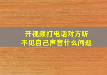 开视频打电话对方听不见自己声音什么问题